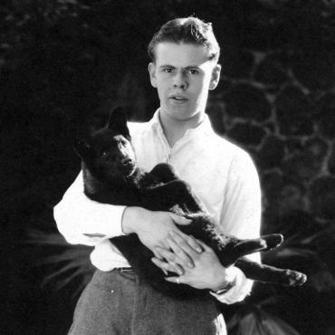 Jerome Hill with his dog.