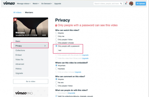 Screenshot of how to change your privacy setting