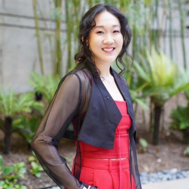 "Naomi Ko, a young-ish Korean American filmmaker, at the 2023 Sundance Episodic Pitch Parlor"